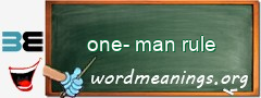 WordMeaning blackboard for one-man rule